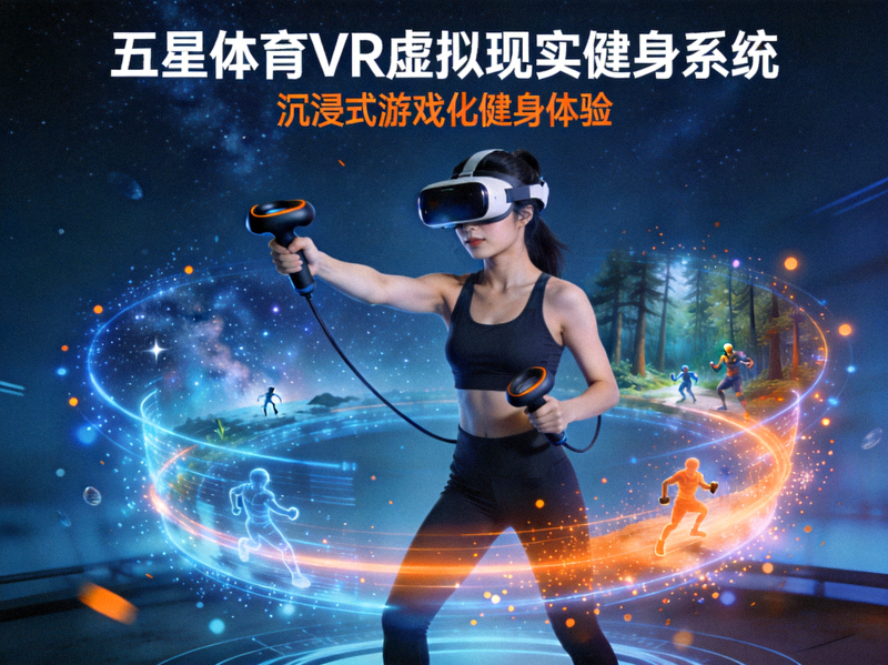 五星体育VR虚拟现实健身系统，沉浸式游戏化健身体验